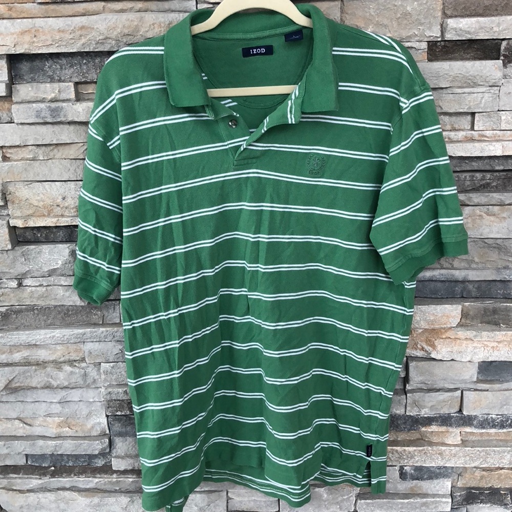 Large Izod green and white Polo!